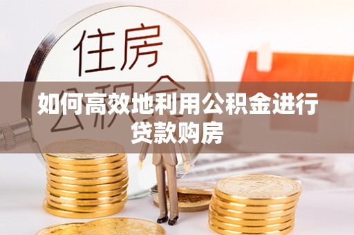 三江如何高效地利用公积金进行贷款购房